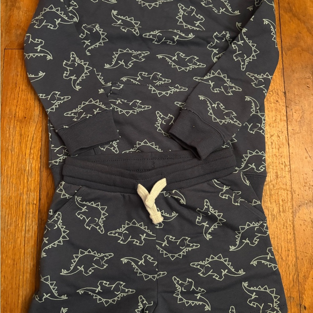 Dinosaur Print Kids Two Piece - Navy